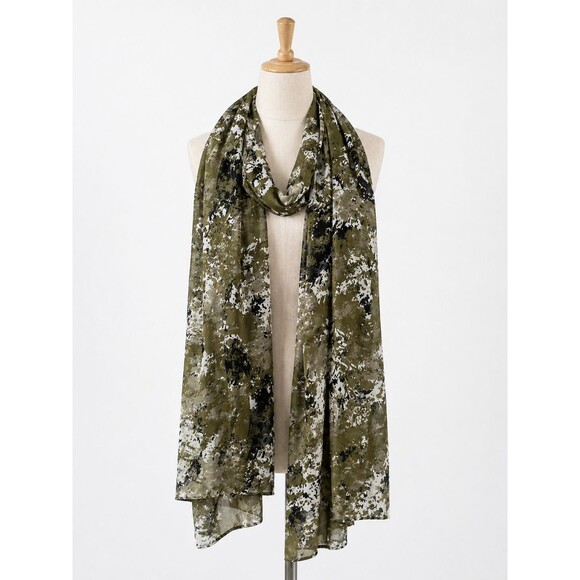 Life Is Good Accessories - Life is Good Scarf Green Camo Camouflage Print Wrap Polyester Nature Outdoors